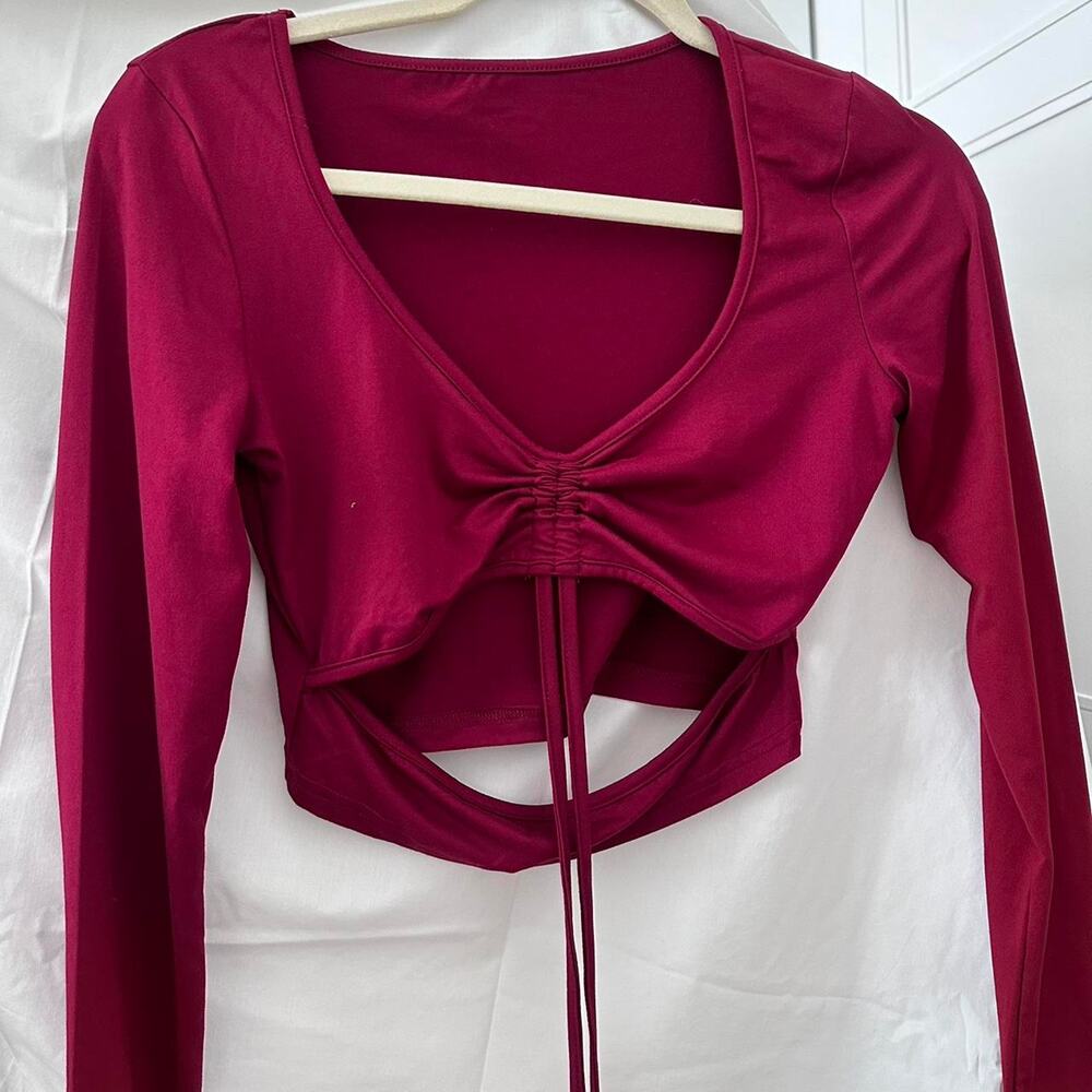 Red cut out crop top